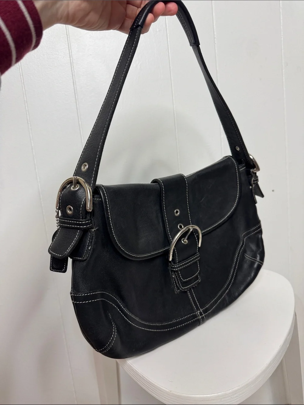 Coach black leather soho purse bag